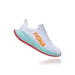 HOKA ONE ONE Carbon X 2 Men's Shoes, White Light Blue Orange, 9 M US