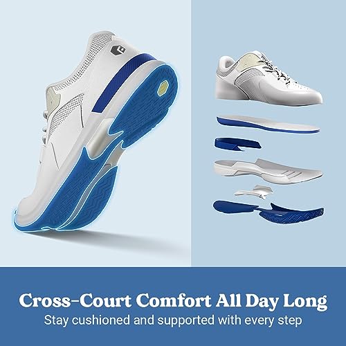 FitVille Men's Wide Arch Support Pickleball Sneakers