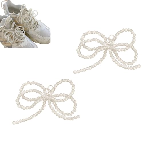 Pearl Bow Shoe Charms for Sneakers - White