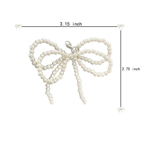 Pearl Bow Shoe Charms for Sneakers - White