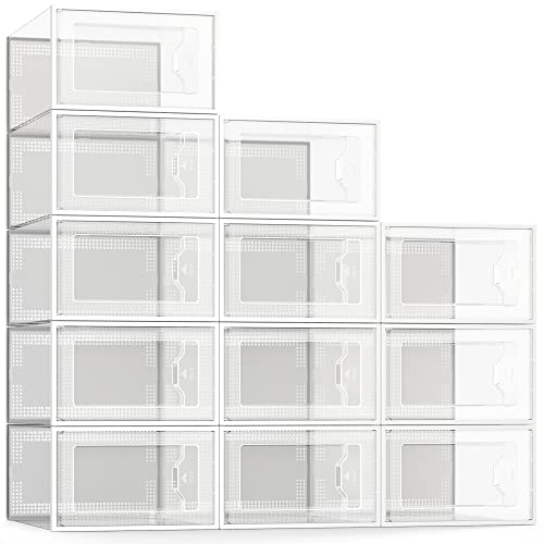 Clear Stackable Shoe Storage Box - 12 Pack