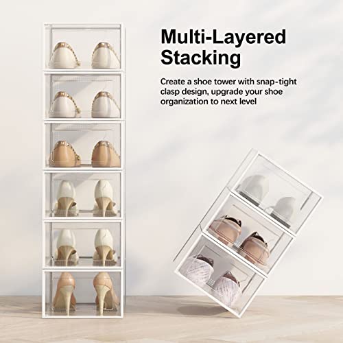 Clear Stackable Shoe Storage Organizer - 12 Pack