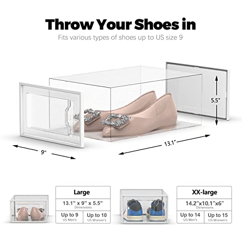 Clear Stackable Shoe Storage Organizer - 12 Pack