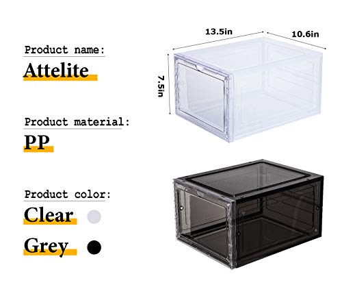 Stackable Clear Shoe Boxes for Sneaker Display - Set of 6