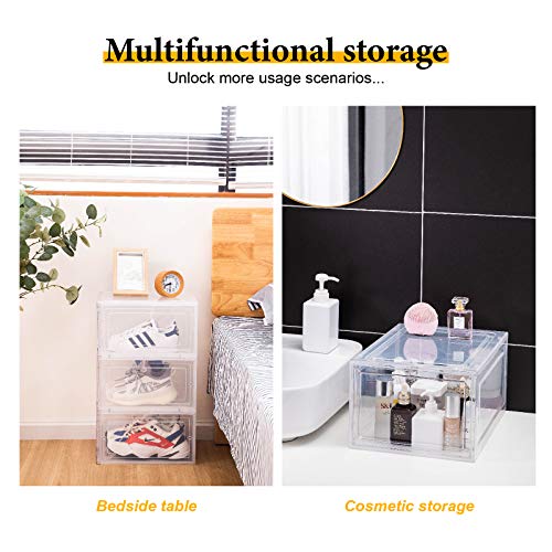 Stackable Clear Shoe Boxes for Sneaker Display - Set of 6