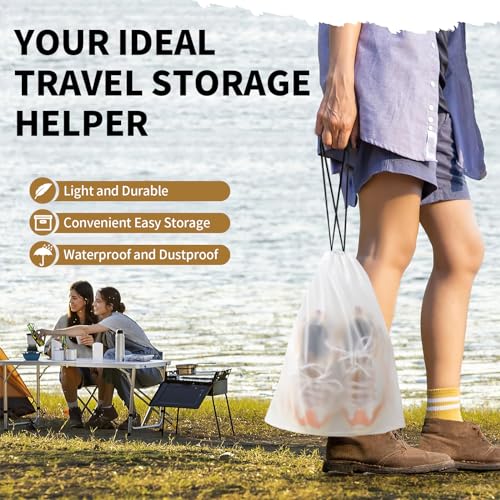 20-Pack Clear Waterproof Travel Shoe Bags