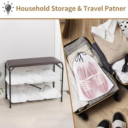 20-Pack Clear Waterproof Travel Shoe Bags