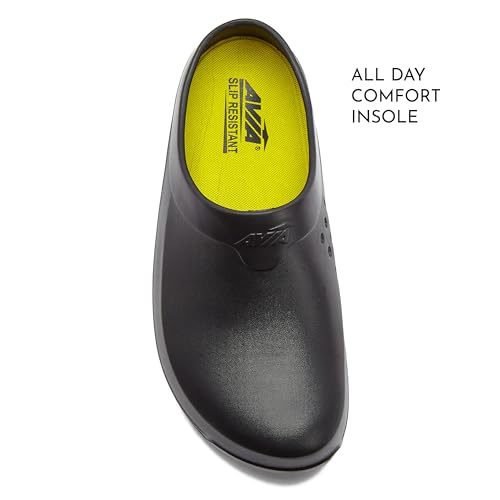 Avia Flame Men's Slip Resistant Clogs - Black