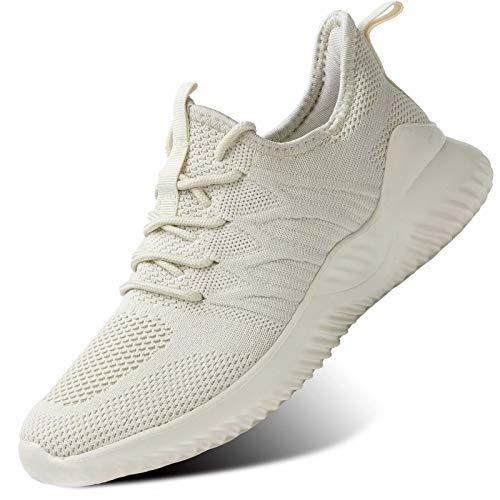 Lightweight Beige Slip-On Women's Running Sneakers
