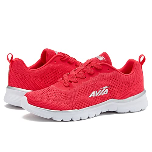 Avia Women's Lightweight Running Sneakers - Red/Grey