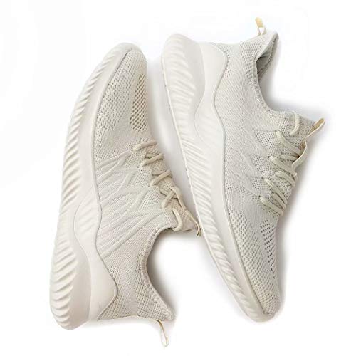 Lightweight Beige Slip-On Women's Running Sneakers