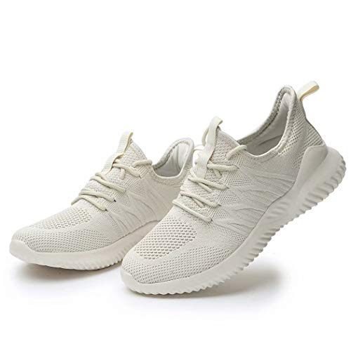 Lightweight Beige Slip-On Women's Running Sneakers