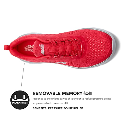 Avia Women's Lightweight Running Sneakers - Red/Grey