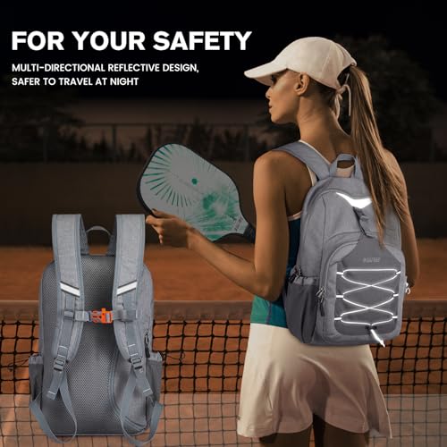 G4Free Adjustable Lightweight Pickleball Backpack, Light Grey
