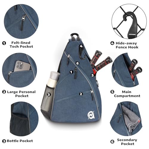 A11N Reversible Crossbody Pickleball Bag - Navy