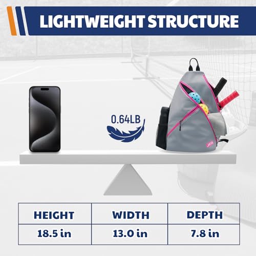 JAYA Lightweight Adjustable Backpack for Pickleball & Tennis