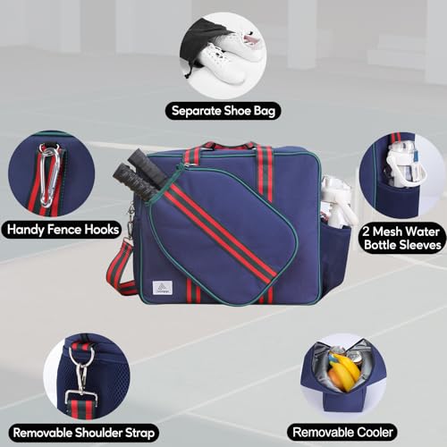 Insulated Pickleball Tote Bag with Shoe Compartment