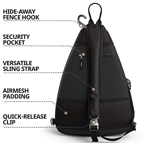 Athletico Sling Bag - Versatile Crossbody Backpack (Black)