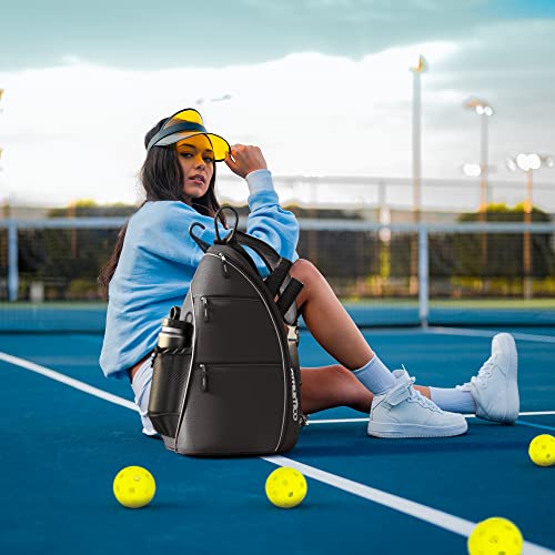 Athletico Sling Bag - Versatile Crossbody Backpack (Black)