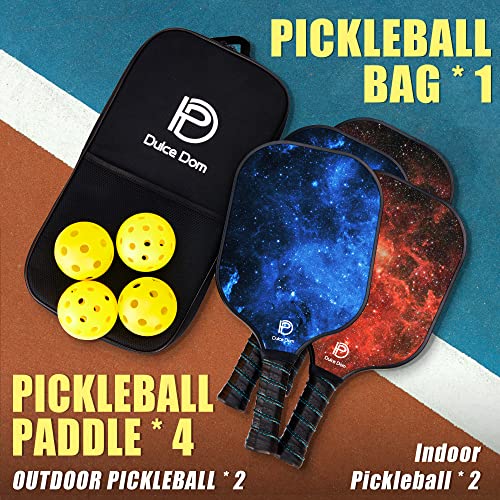 DULCE DOM Pickleball Paddle Set with Balls