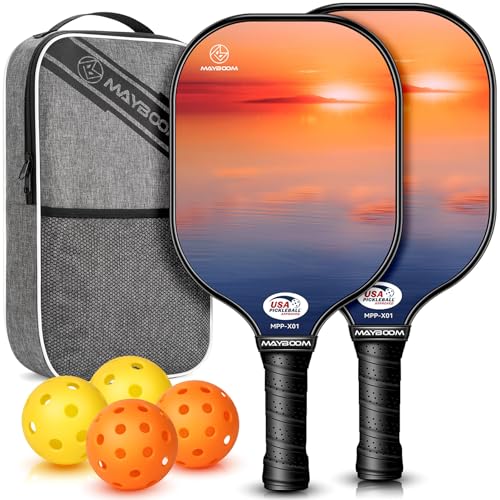 Sunset Pickleball Paddle Set with Balls & Bag