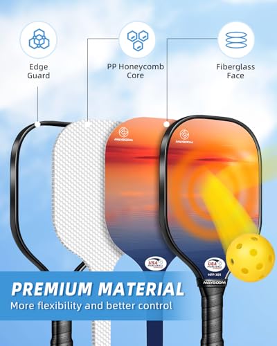 Sunset Pickleball Paddle Set with Balls & Bag