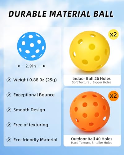 Sunset Pickleball Paddle Set with Balls & Bag