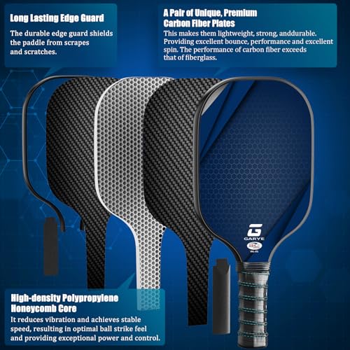 Garye USAPA Approved Carbon Fiber Pickleball Set