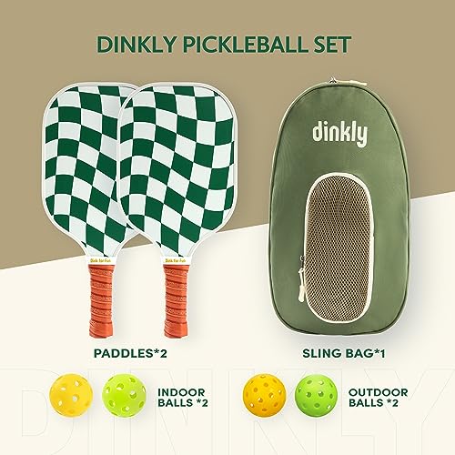 Dinkly Graphite Pickleball Paddles Set with Balls