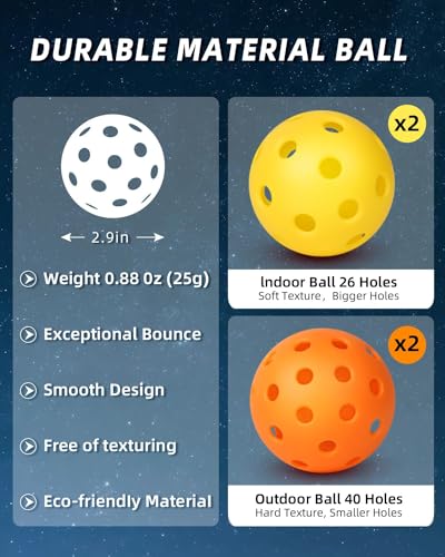 USAPA Approved Pickleball Paddle Set with Balls