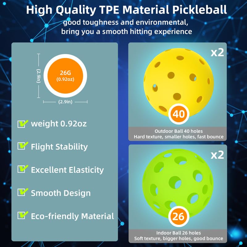 USAPA Approved Pickleball Paddle Set with Balls