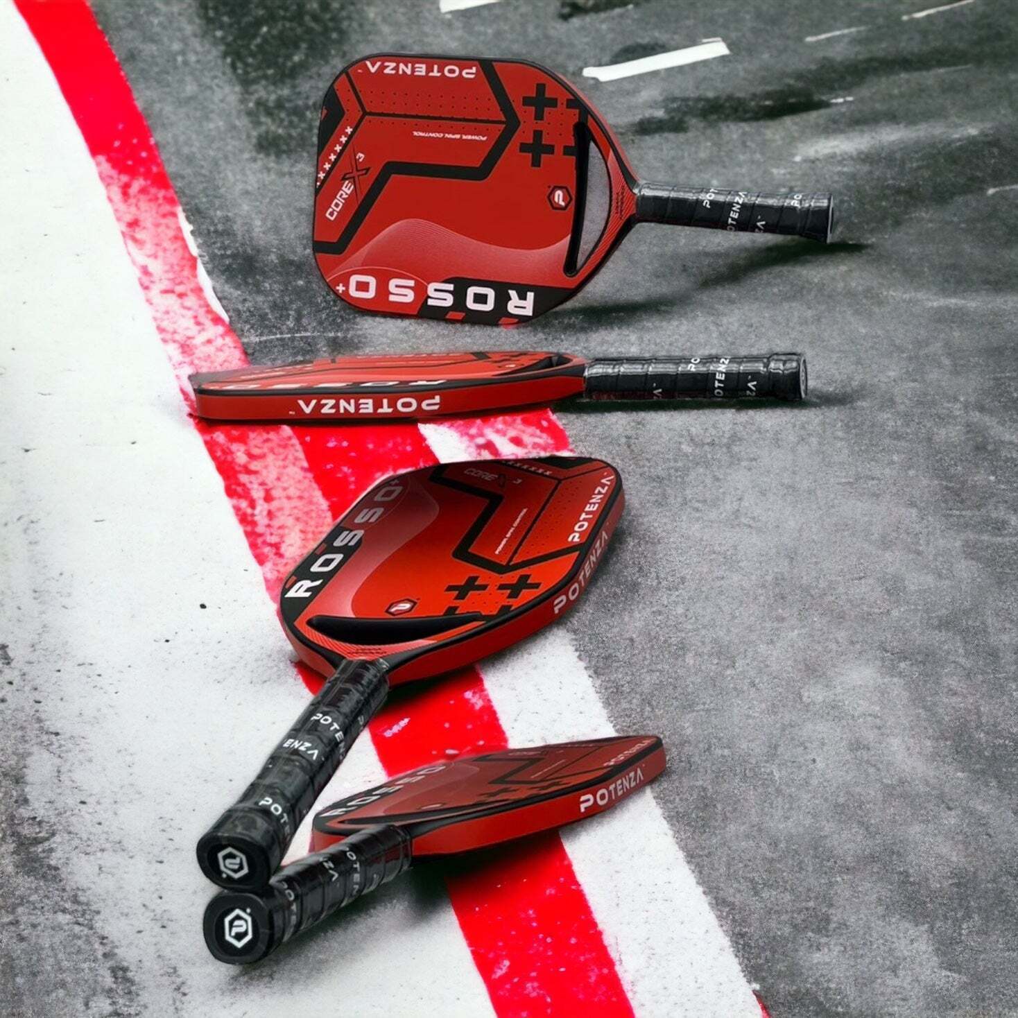 POTENZA "ROSSO+" Carbon Fiber Pickleball Paddle