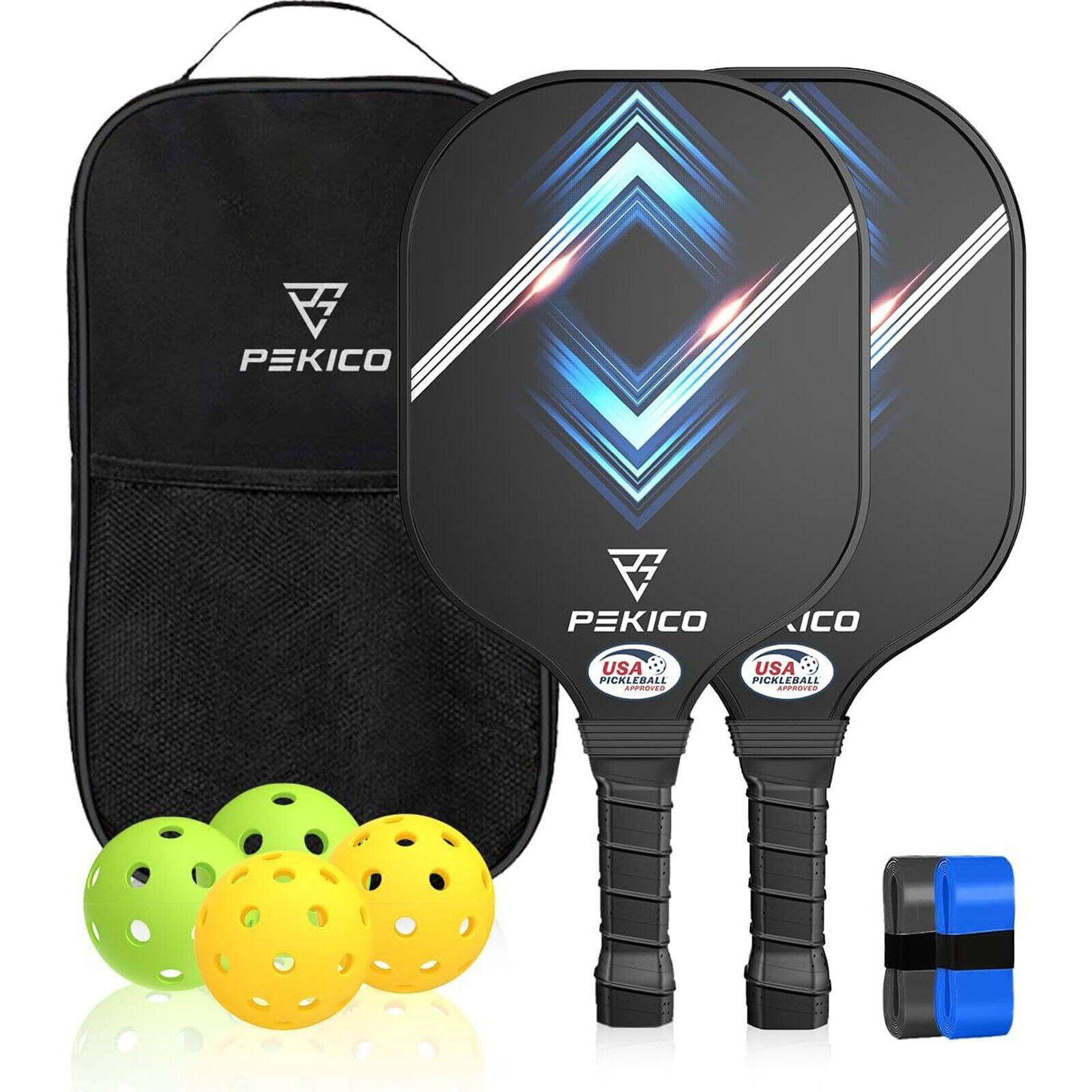 Frosted Fiberglass Pickleball Paddle Set of 2