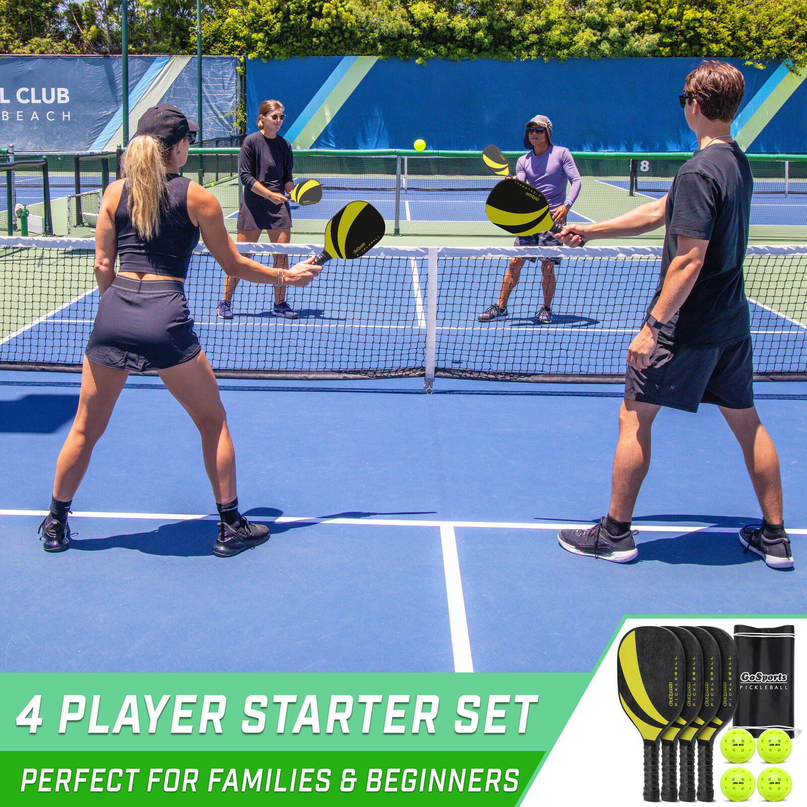 GoSports Yellow and Black Pickleball Set