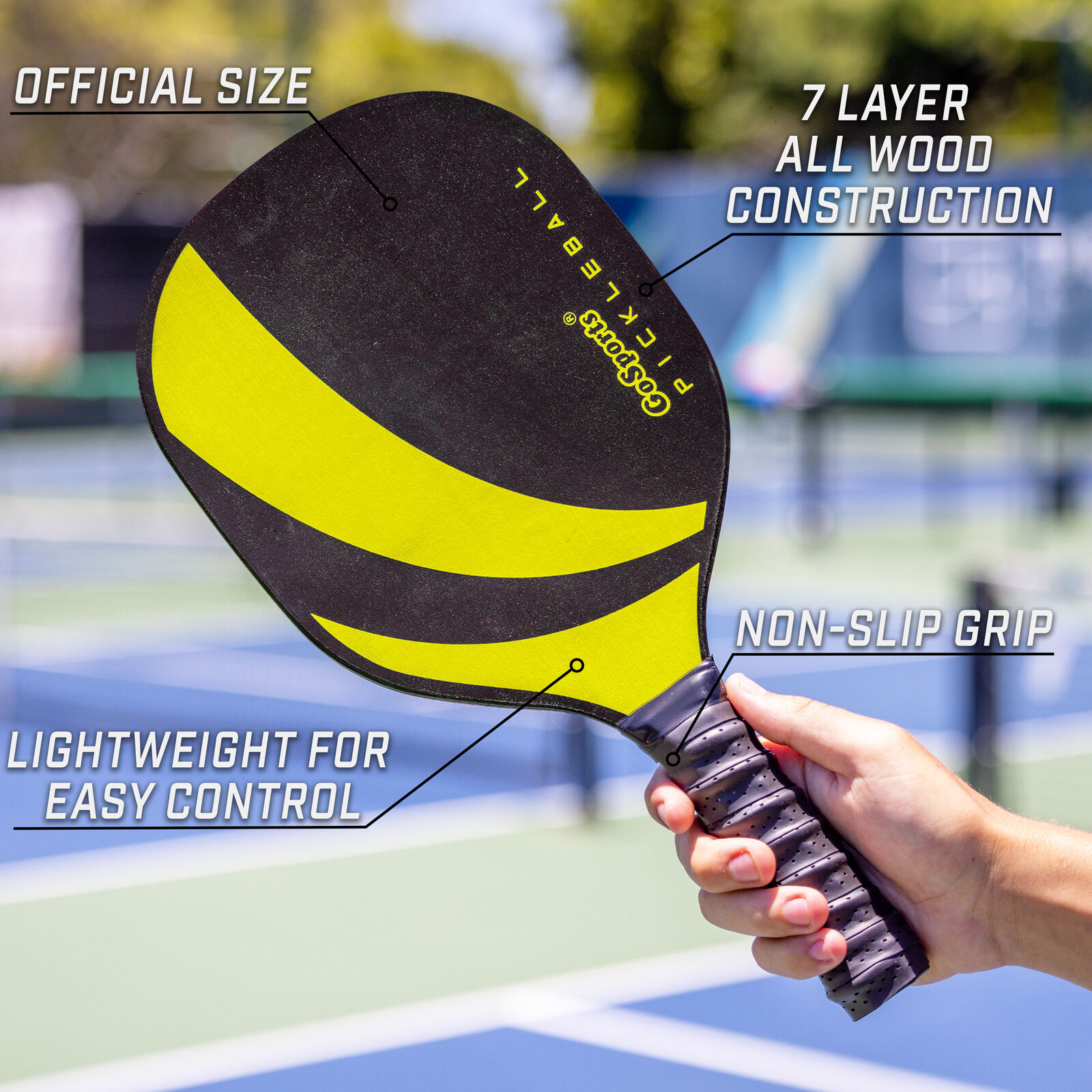 GoSports Yellow and Black Pickleball Set