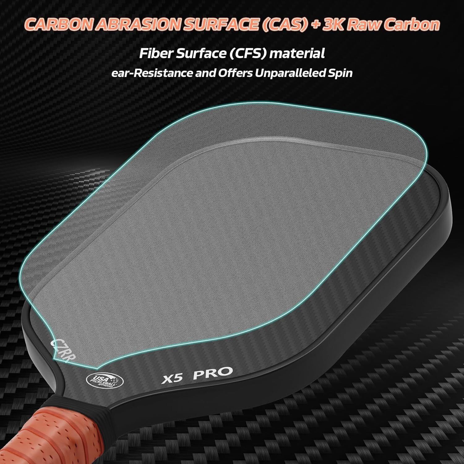 USA Pickleball Approved 3K Carbon Fiber Paddle