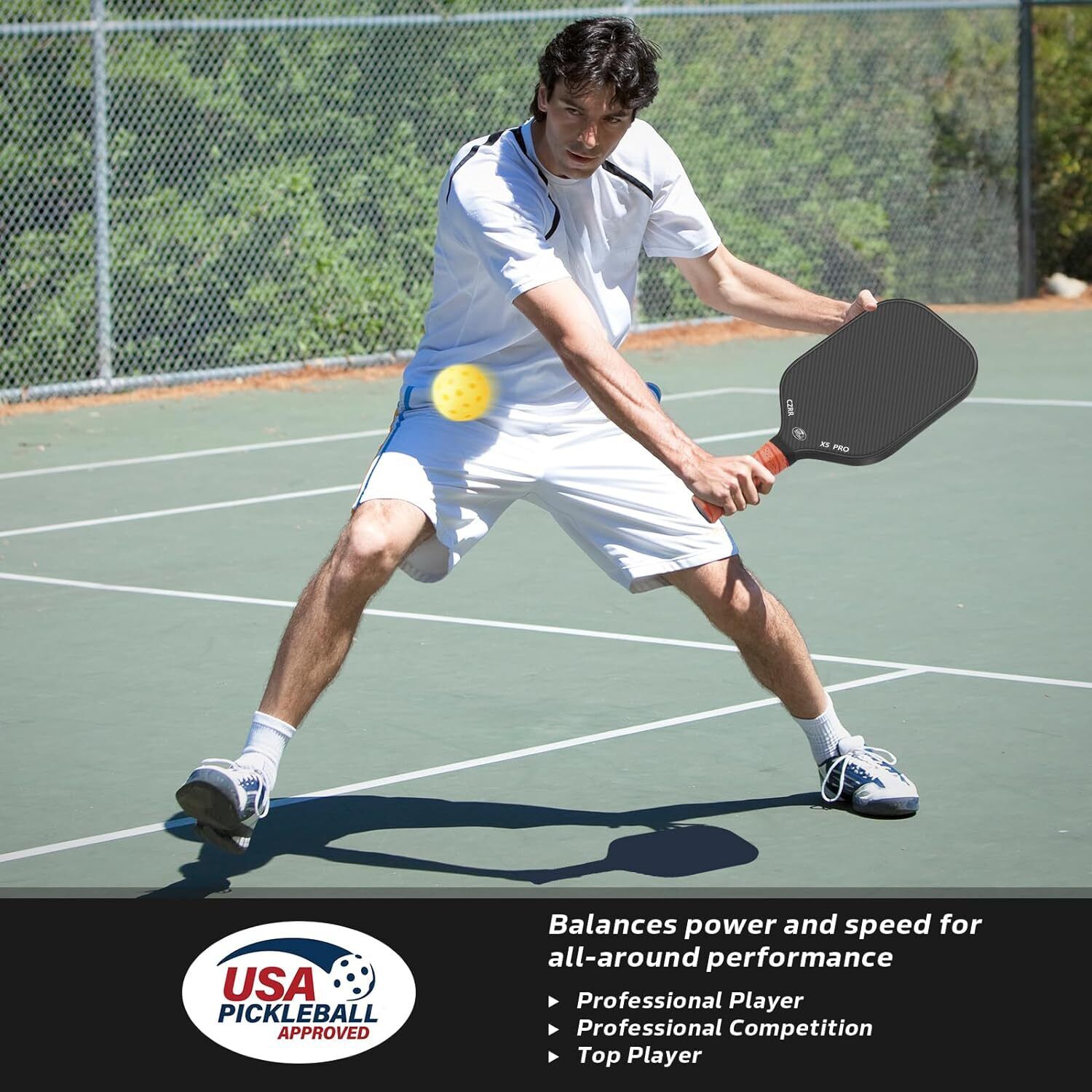USA Pickleball Approved 3K Carbon Fiber Paddle