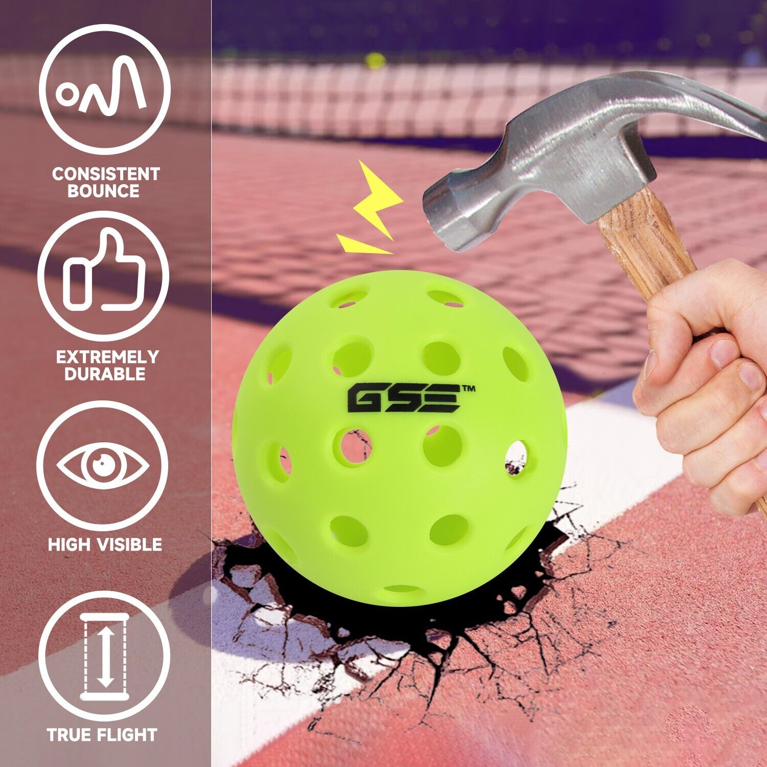 12-Pack Outdoor Pickleball Balls - USAPA Approved