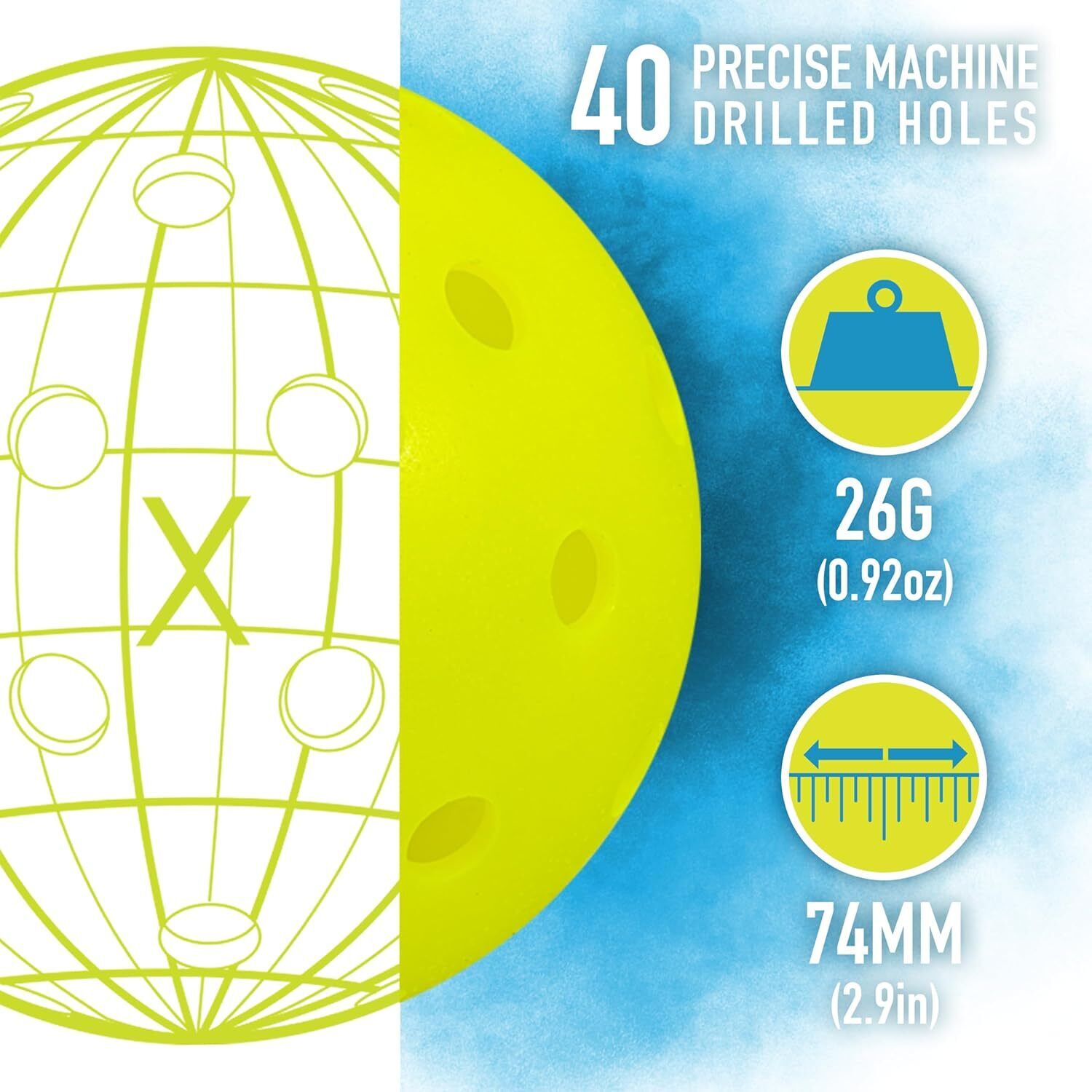 Franklin X-40 Outdoor Pickleball Balls - USA Approved