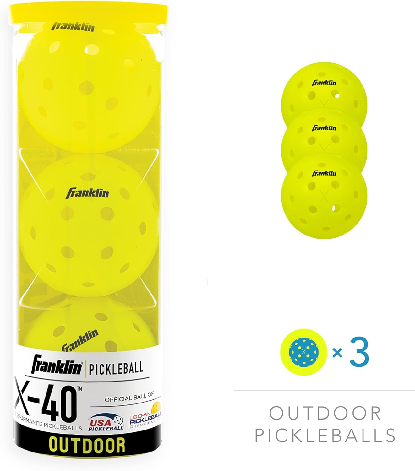 Franklin Sports X-40 Outdoor Pickleball Balls