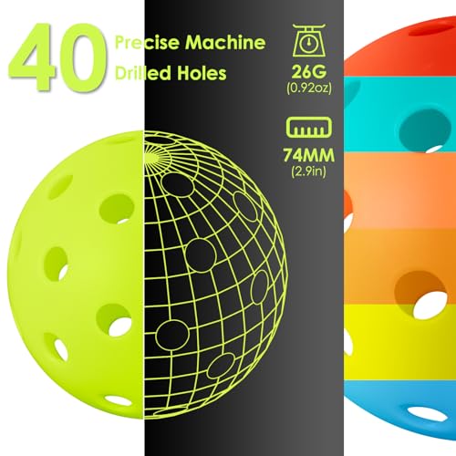 6 Pack Outdoor High-Elasticity Pickleball Balls