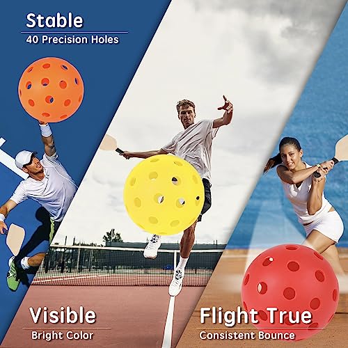 6 Pack Outdoor High-Elasticity Pickleball Balls