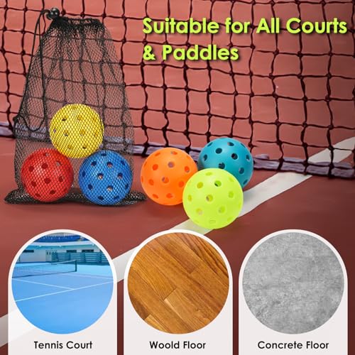 6 Pack Outdoor High-Elasticity Pickleball Balls
