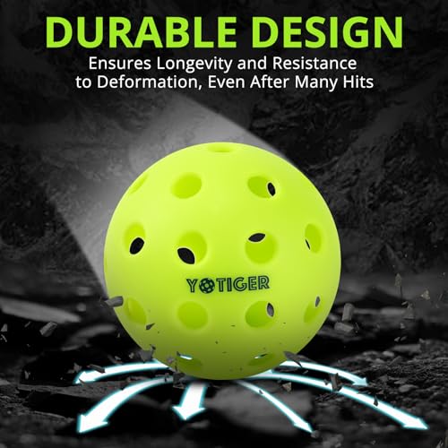 YOTIGER Outdoor High-Visibility Pickleball Balls - 4 Pack