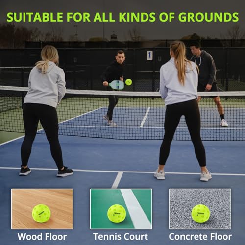 YOTIGER Outdoor High-Visibility Pickleball Balls - 4 Pack