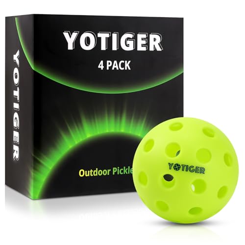 YOTIGER Outdoor High-Visibility Pickleball Balls - 4 Pack