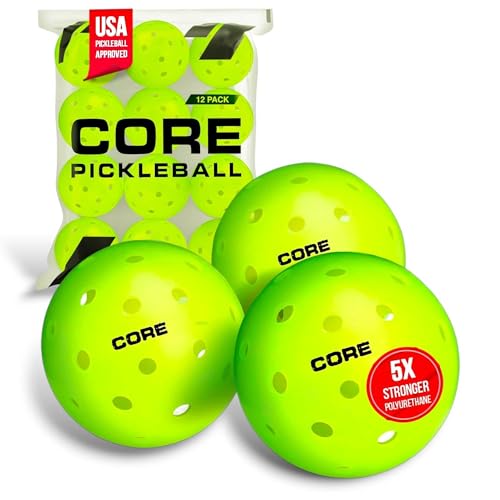 CORE USA Pickleball Balls - Set of 12