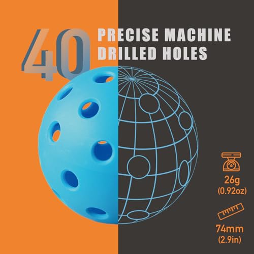 Colorful FASIUCHOI 6 Pack Durable Pickleballs