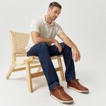 Jousen Men's Memory Foam Dress Sneakers - Yellow Brown