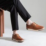 Jousen Men's Memory Foam Dress Sneakers - Yellow Brown